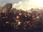 Francesco Maria Raineri Battle among Christians and Turks. Oil-painting, Germany oil painting artist